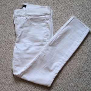 Ann Taylor Frayed Hem White Jeans